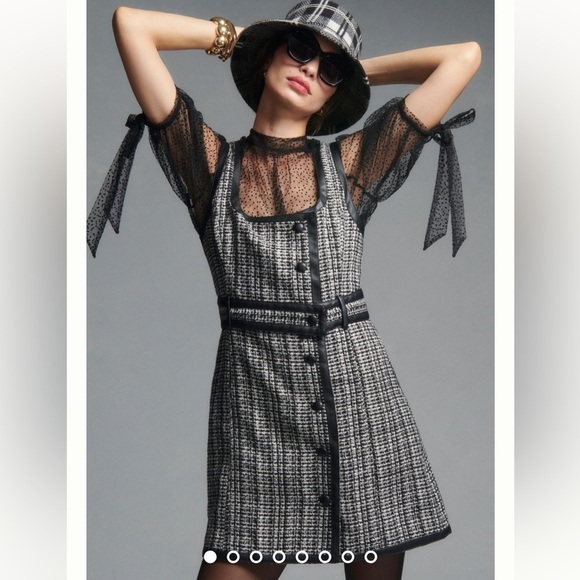 Anthropologie Maeve Tweed Mini Dress Black White NWOT - Picture 16 of 16